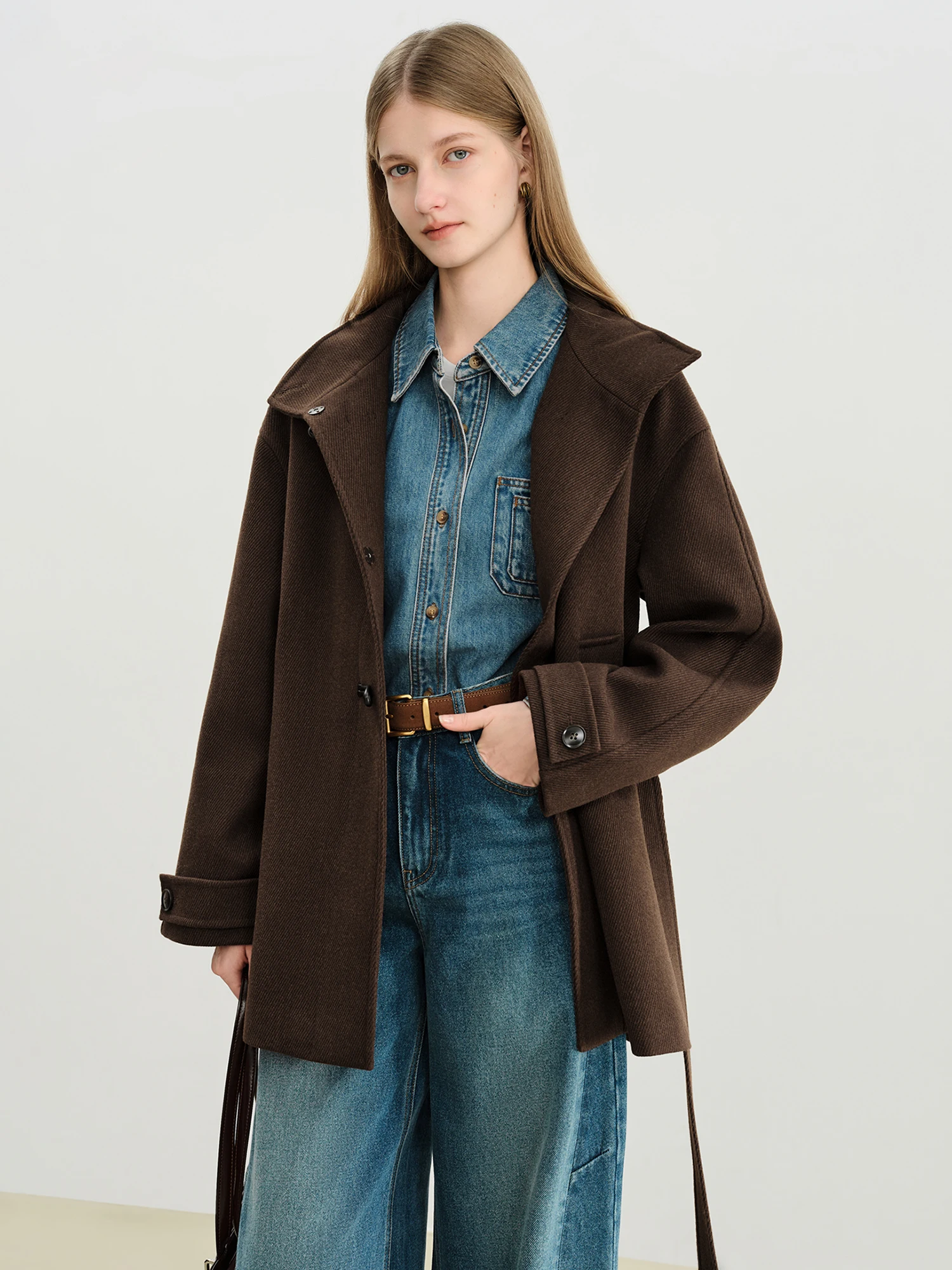 ZIQIAO Women's Retro Cropped Horn Button Coat - Korean Winter Jacket - Image 2
