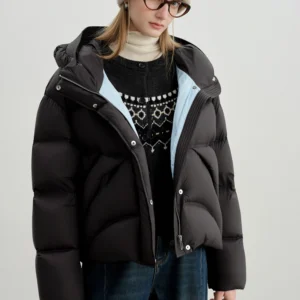 Women's Cropped Waterproof Puff Down Jacket - Winter 2025 Style