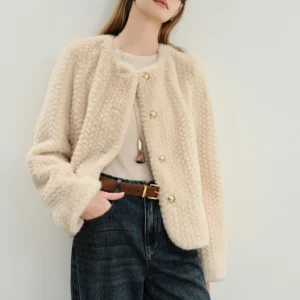 Women's Faux Mink Fur Short Coat - Luxury Winter Commuter Jacket