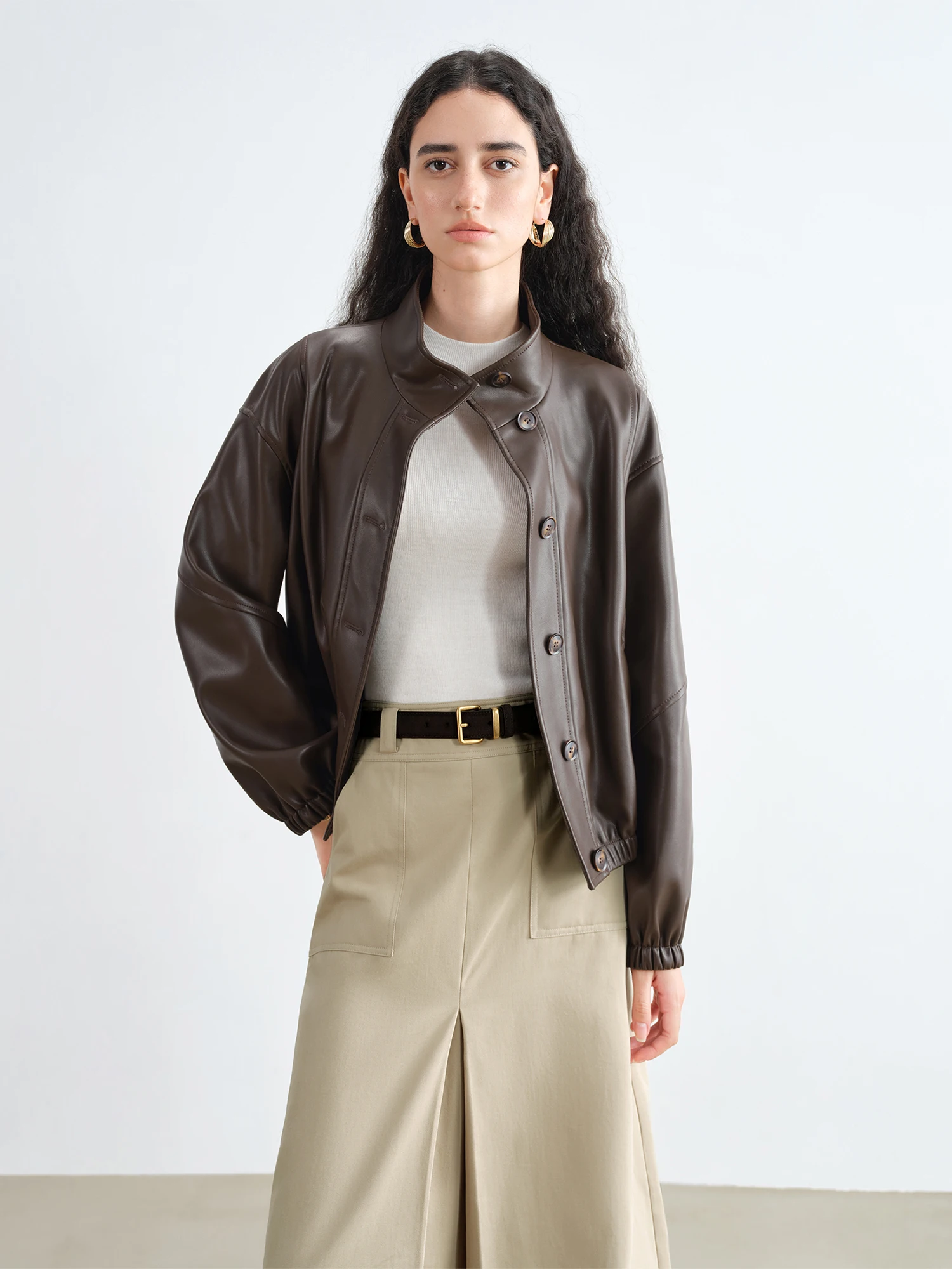 Women's PU Leather Jacket - Korean Retro Stand Collar Autumn Coat - Image 5