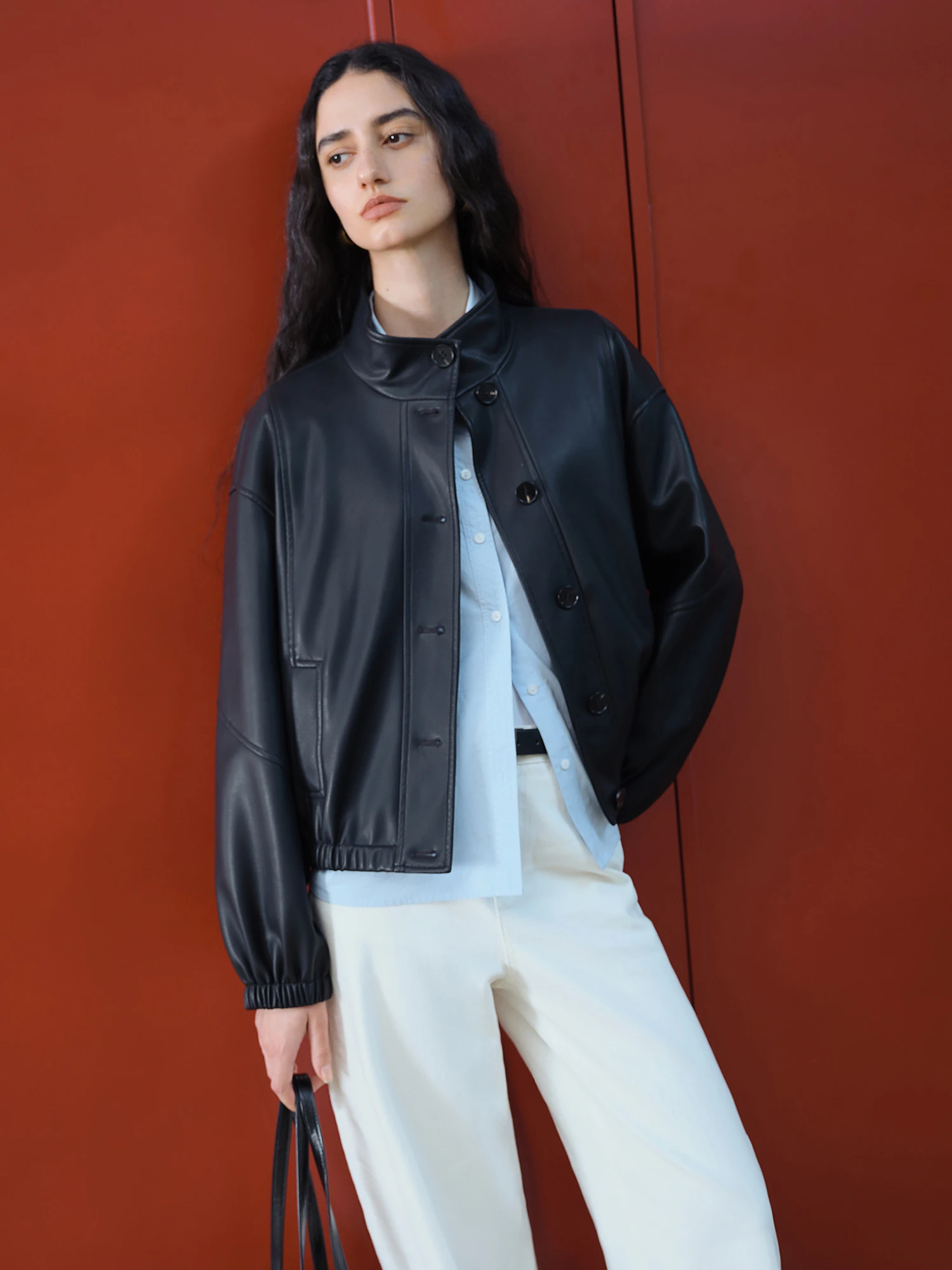 Women's PU Leather Jacket - Korean Retro Stand Collar Autumn Coat - Image 2