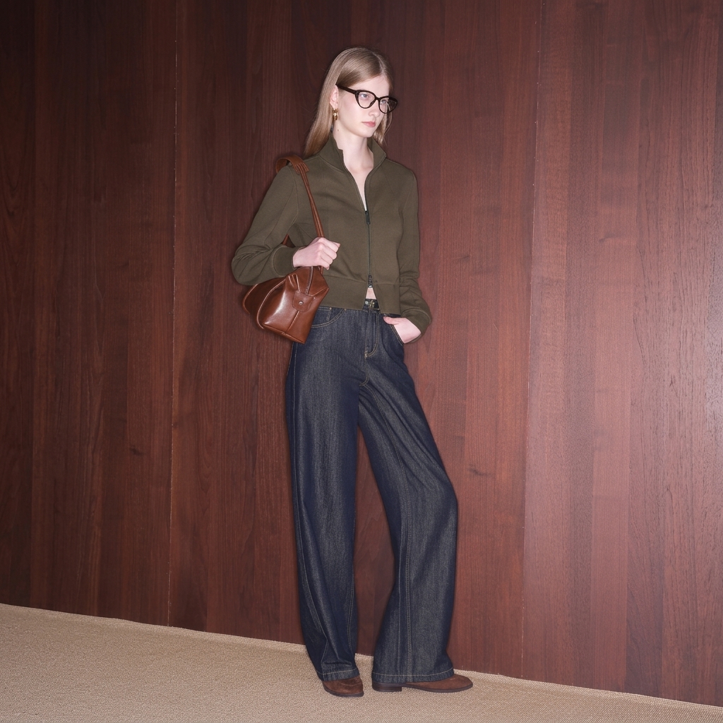 Petite Stand-Up Collar Hoodie Jacket - Slimming Autumn Top