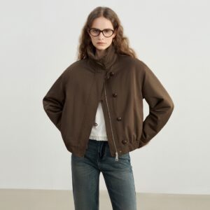 Vintage Faux Mink Stand Collar Jacket | Petite Winter Short Coat